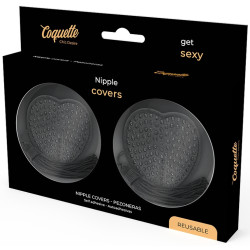 Coquette Cache-Tétons adhésifs Pearl noirs